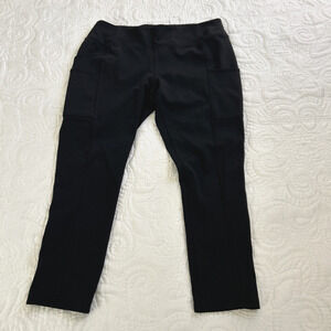 Carhartt Fitted Black Crop Capri Leggings Sz Medium Side Pockets Compression